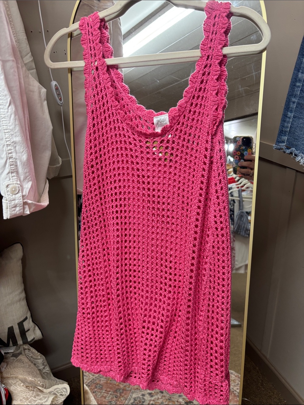 wild fable Hot Pink Crochet Tank med